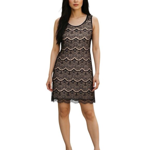 Kensie Womens Dress Sz 10 Lace Sleeveless Shift Cocktail Elegant Party Festival - Picture 1 of 13